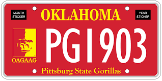 If you are renewing previously issued car tags and you do not need to change any information other than your address, you can renew by phone, internet or mail. Oklahoma Gorilla License Plate