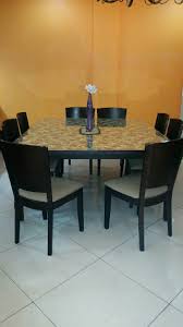 Best master furniture 47 in. 8 Seater Dining Table W 8 Chair Mahogany Wood Used Philippines