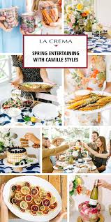 These darling spring pea crostinis are sure to attract plenty of attention. Spring Entertaining With Camille Styles La Crema Spring Entertaining Dinner Party Menu Spring Dinner