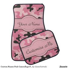 Custom Names Pink Camouflage Personalized Floor Mat Pink Camouflage Personalized Car Mat Cool Car Accessories