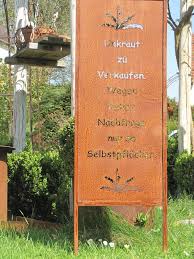 1100qm großer garten mit gartenhaus, sauna, teich, gewächshaus, eisernem pavillon, komplett mit allen gartenmöbeln, gartengeräten, geschirr usw. Edelrost Gartenschild Unkraut Zu Verkaufen Angels Garden Dekoshop