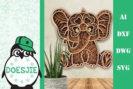 Download 3d Svg Layered Multi Layer Mandala Cute Baby Elephant 539700 Cut Files Design Bundles
