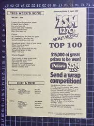 Details About 2sm Radio Top 40 Pop Music Chart 16 8 82 Record Shop Flier Australian Crawl 80s