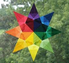 Rainbow Mandala Waldorf Window Star Etsy Rainbow Mandala Mandala Paper Stars