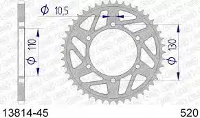 Rear Aluminium Sprocket Afam 13814-45 Parts at Wemoto - The UK's No.1  On-Line Motorcycle Parts Retailer