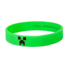 Minecraft Creeper Green Bracelet Entertainment Earth Green Bracelets Rubber Bracelets Mustache Jewelry