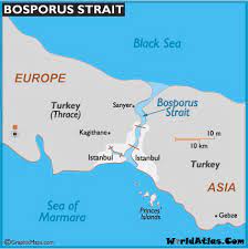 (29 degrees east longitude, 41 degrees. Bosporus Strait Bosporus Strait Map Hagia Sophia