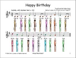 Happy Birthday Recorder Finger Chart Bedowntowndaytona Com