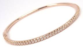 Diamond atlas bracelet 18ct white gold. 6200 Tiffany Co 18k Rose Gold Metro Diamond Hinged Bangle Bracelet 7 Ebay