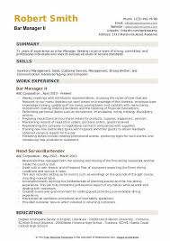 bar manager resume samples qwikresume