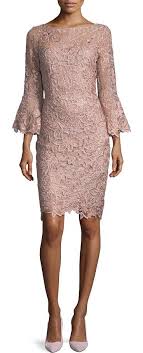Rickie Freeman For Teri Jon Lace Trumpet Sleeve Sheath Cocktail Dress Cocktail Dress Lace Cocktail Dress Blush Cocktail Dress