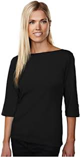Tri Mountain 3 4 Sleeve Boat Neck Knit Shirt 139 Cypress At Amazon Women S Clothing Store