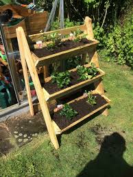 Wooden Plant Stand 3 Tier Trough Garden Strawberry Herb Flower Planter Tiered Planter Strawberry Garden Garden Troughs