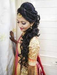 1open curly long indian bridal hairstyle. Pin On Frisuren Fur Indische Hochzeit
