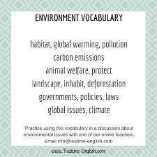 Expand Your Vocabulary With These Words Words That Relate To Environment Esl Efl Tefl Teaching R English Vocabulary Words Vocabulary English Grammar Book Pdf