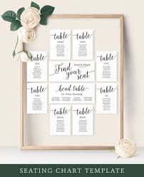 Seating Chart Wedding Template Wedding Seating Chart Cards