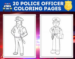 F is for farmer trace and color alphabet printable. Policeman Coloring Etsy