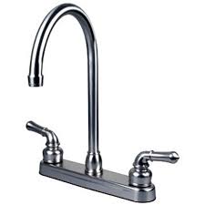 Use beads of plumbers' putty to seal where fixtures meet the surface of the sink. Rv Mobile Home Kitchen Sink Faucet With 14 5 Tall Spout Chrome Walmart Com Walmart Com