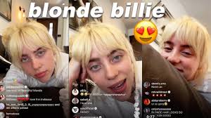 Billie eilish is known for her iconic hair colors. Billie Eilish With Her New Blonde Hair Instagram Live 2021 Youtube