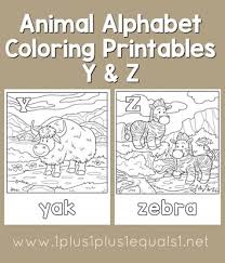 Do them all at once, or print a few letters at a time! Free Animal Alphabet Coloring Pages Y Z