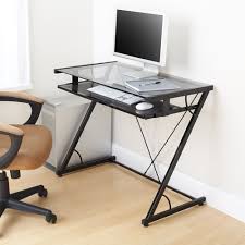This handsome desk is made with tempered safety glass, supported by a. Mainstays Solar Glass Top Desk Black Walmart Com Walmart Com