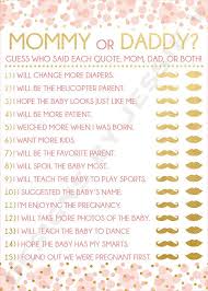 Mommy Or Daddy Printable Baby Shower Game Instant Download Pink And Gold Baby Shower Baby Shower Games Who Said It Mom Or Dad 017 Daddy Baby Shower Baby Shower Fun Gold