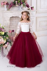 Ivory Flower Girl Dress Tulle Dress A Line Lace Flower Girl Burgundy 2 8 Year G Kids Flower Girl Dresses Wedding Dresses For Kids Flower Girl Dresses Vintage