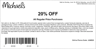Michaels Printable Coupon 20 Off All Reg Price Items Online In Store Michaels Coupon Hobby Lobby Coupon Coupons
