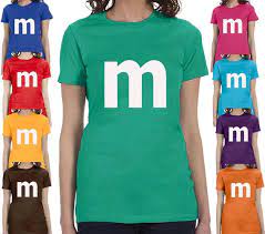 New M Print T Shirt Halloween Costume Cosplay Candy T Shirts Etsy Costume Shirts Womens Shirts Candy Costumes