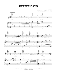 Onerepublic Better Days Sheet Music Notes Chords Score Download Printable Pdf Sheet Music Notes Pop Sheet Music Sheet Music