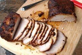 Pernil Style Roast Pork Loin Made With Pork Marinated In Bitter Orange Juice Onion Garlic Achiote Cumin And Spices Pork Roast Pork Loin Recipes Pork Loin