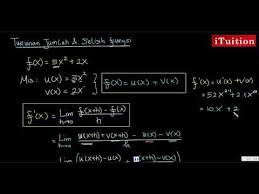 Bentuk grafik fungsi logaritma bergantung pada persamaan logaritma yang akan diberikan. Matematika Kelas 11 Bab 08 04 Turunan Jumlah Dan Selisih Fungsi Youtube