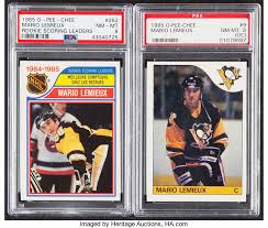 Card #9 see original listing. 1985 O Pee Chee Mario Lemieux Psa Rookie Graded Pair 2 Hockey Lot 41199 Heritage Auctions