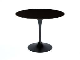 Vintage original saarinen for knoll oval tulip table. Knoll Saarinen Tulip Round Dining With Black Base And Black Laminate Top Table By Eero Saarinen Chaplins