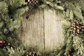 Christmas Wreath With Rustic Wood Background Stock Photo Picture And Royalty Free Image Image 34406311