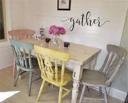 Gather Wall Sticker Vinyl Decals Art Farmhouse Kitchen Lettering Home Garden Home D Shabby Chic Dining Tables Shabby Chic Dining Chairs Shabby Chic Dining