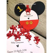 Un anniversario è la ricorrenza annuale di un evento degno di essere ricordato. Partecipazione Invito Topolino Primo Compleanno