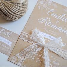 Vous venez juste d'arriver ? Faire Part De Mariage Champetre Dentelle Kraft Sweet Paper