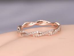 Diamond Wedding Band 14k Rose Gold Infinity Ring Full Etenrity Matching Band Twist Design Stacking Promise Ring Anniversary Si Diamond Diamond Wedding Bands Wedding Rings Rose Gold Matching Wedding Rings