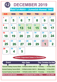 Hijri Calendar Today 2019