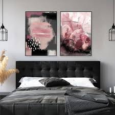 Black And Silver Bedroom Wall Decor Set Of 2 Blush Pink Grey Printable Art Blush Abstract Etsy In 2020 Grey Bedroom Decor Pink Bedroom Walls Pink Bedrooms
