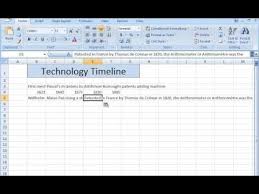 Create A Timeline In Microsoft Excel Create A Timeline Technology Timeline Excel Tutorials