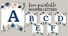 Blue & Pink Floral Banner Letters Free Printable - Paper Trail ...