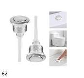 ADERTOS WC-Spültaste, 38 mm, einzelner Druckknopf, runder Kopf,  WC-Spülkasten, Druckknopf, Chrom, Druckknopf, WC-Spülung, Ersatz-Set für  Badezimmer, ...