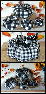 Black And White Buffalo Plaid Ribbon Hobby Lobby Fabric Pumpkins Black And White Pumpkin Buffalo Plaid Pumpkin Black White Fall Decor Farmhouse Pumpkin Decor Rustic Fall Halloween Handmade Home Decor Fabric Pumpkins Pumpkin Fall Decor