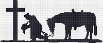 Cross stitch pattern pdf fabric: Kneeling Cowboy Cross Counted Cross Stitch Pattern Download Printable Bluemorningexpressions