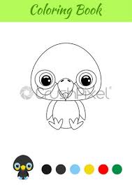 Little cute toucan sits on the tree banch and smiles. Coloring Book Little Baby Toucan Sitting Coloring Page For Kids Stock Vector Crushpixel