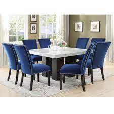 When it comes to essential furniture for your home, a beautiful dining table can really make your dining room stand out. Star Camila Cm420wb 540pt 8xsbn 9 Piece Dining Set With Marble Table Top Efo Furniture Outlet Dining 7 Or More Piece Sets