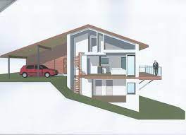 La forte pente permet une grande liberté architecturale,la création de vues souvent imprenables, et l'adaptation de la construction à son environnement. Besoin D Avis Sur Esquisses Pour Maison Sur Terrain En Pente 21 Messages Plan Maison Plan Maison Moderne Projet Maison