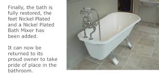 If your tub is marked by surface rust that hasn't penetrated the enamel or damaged the metal underneath, the fix may be as simple as using a cleaning agent to remove the rust staining. Bath Enamelling Chadder Co